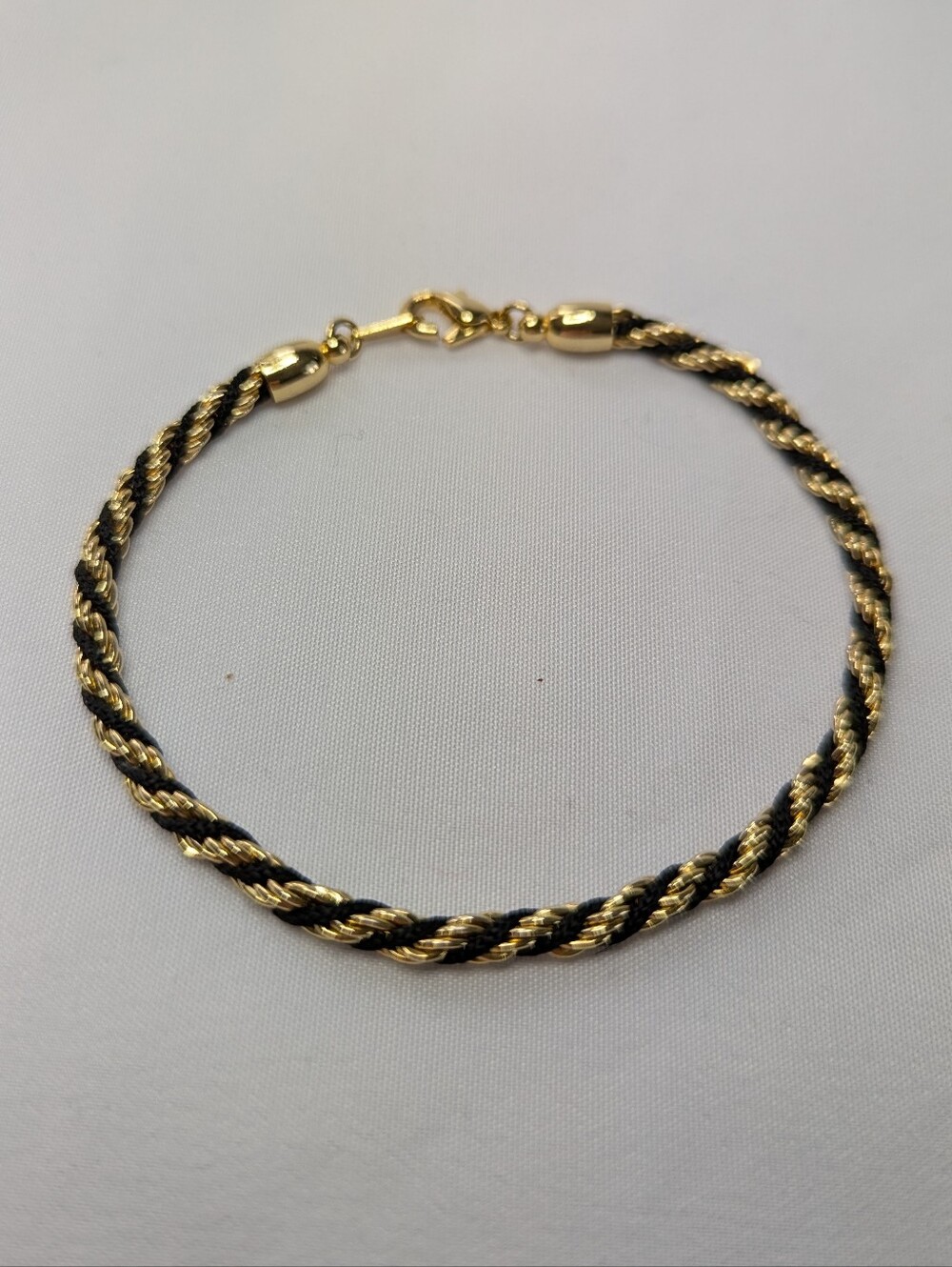 Gold & Black Twisted Rope Bracelet - Women's Fashion Jewelry